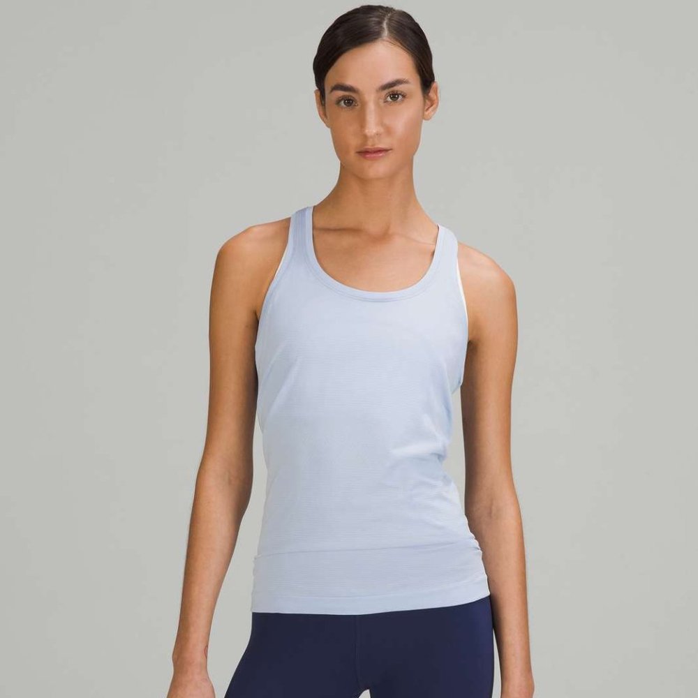 Lululemon Swiftly tech tank, blue linen. Size 8